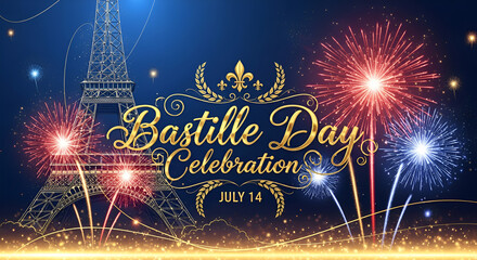 Bastille Day Celebration, Eiffel Tower, Fireworks, Paris, July 14
