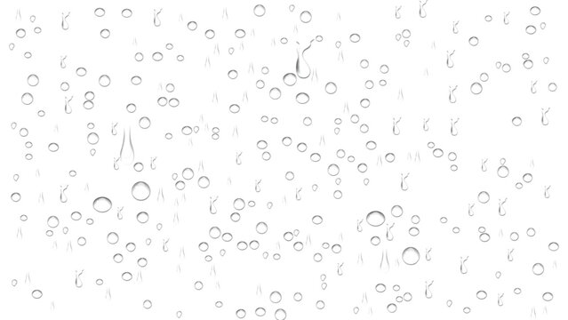 Transparent Rain Drops Seamless Texture, Realistic Water Droplets Vector Overlay Background with Glass Surface Effect for Weather and Clean Design
