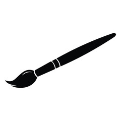 Fototapeta premium Artistic paintbrush illustration for creative painting projects in black minimalist vector.