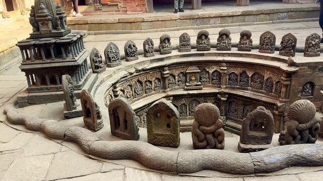 one of the biggest temple in kathmandu in nepal. the patan darbar square