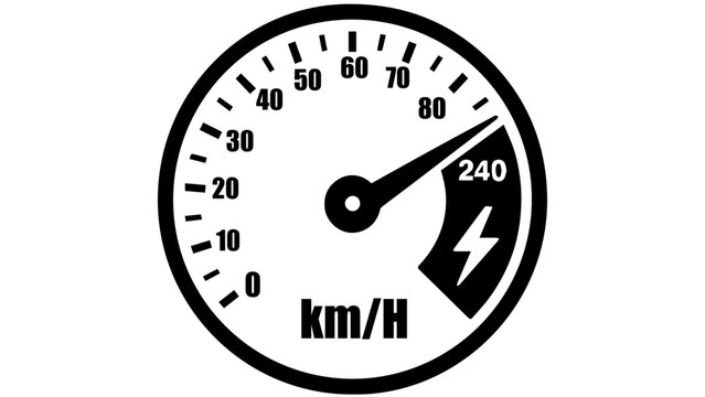 Max Speed 240 Lightning Icon - Viral Growth Speedometer Vector Black White
