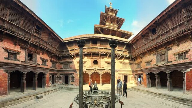 one of the biggest temple in kathmandu in nepal. the patan darbar square