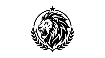 Obraz premium Black Lion Head Logo Emblem.