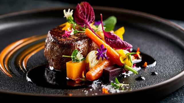 Fine Dining Culinary Masterpiece with Contemporary Plating Design