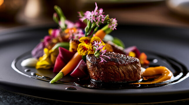 Fine Dining Culinary Masterpiece with Contemporary Plating Design