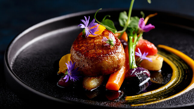 Fine Dining Culinary Masterpiece with Contemporary Plating Design