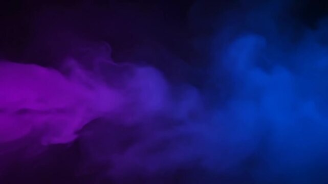 Swirling Abstract Smoke Motion in Dark Purple and Blue Gradient Background