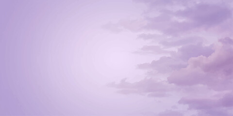 Soft, pastel purple clouds drift across a serene, dusky sky, creating a tranquil and ethereal atmosphere perfect for peaceful reflection. © PS  GALLERY 