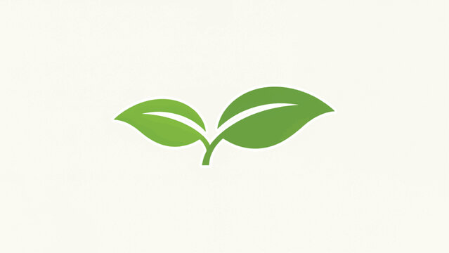Green leafy plant sprout with two leaves  natural growth symbol
