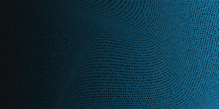 Abstract wave of halftone dots. Halftone smooth waves.