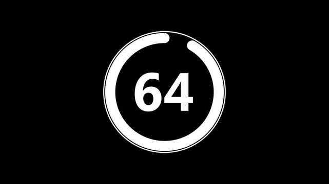 70 second countdown timer, Abstract countdown and rotating circular animation 4k .