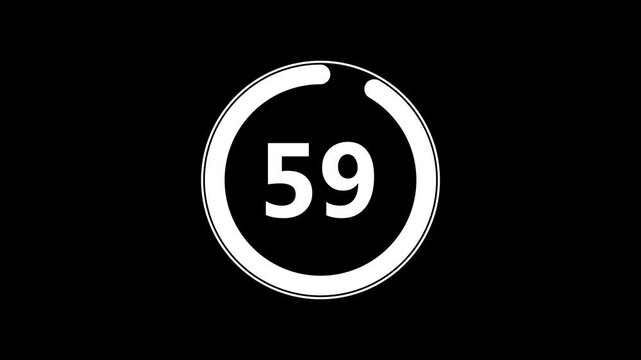 65 second countdown timer, Abstract countdown and rotating circular animation 4k .