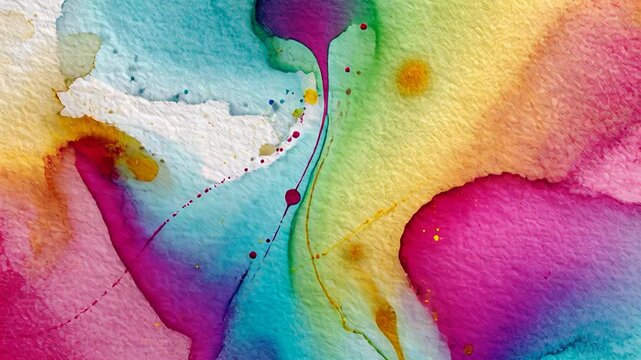 Vibrant watercolor splash art - dynamic abstract paint flow in motion