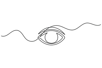 Fototapeta premium Eye One Line Art Continuous Line Drawing Minimal Outline Vector