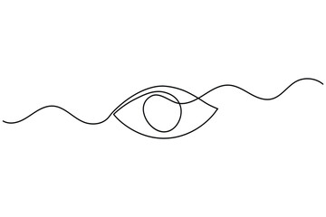 Obraz premium Eye One Line Art Continuous Line Drawing Minimal Outline Vector