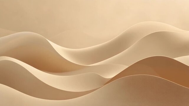 Smooth, flowing beige abstract shapes creating a soft, wavy pattern