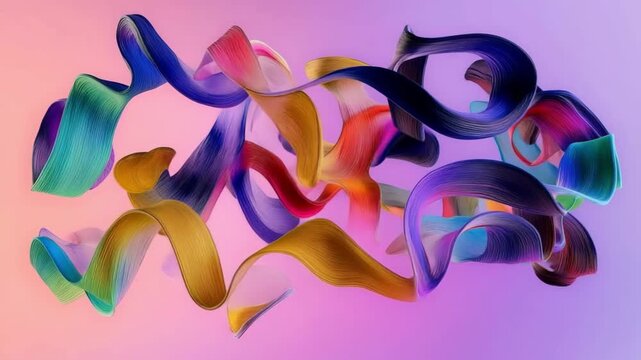 Colorful flowing ribbon abstract