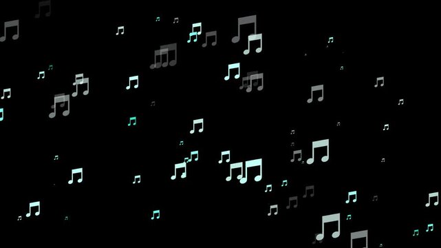Musical Notes Dancing Animation. Colorful musical notes dancing rhythmically in smooth animated motion. Perfect for music videos, concerts, DJ promos, party intros, educational content.
