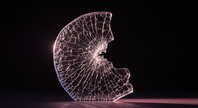 Glowing neon wireframe pacman eats pellet.