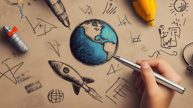 drawing of the world