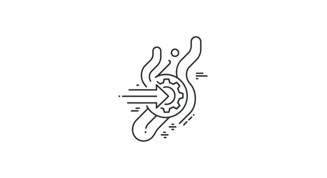 An illustration of a human digestive system with stylized lines and movements.