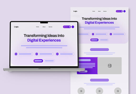 Wireframe Landing Page UI Design