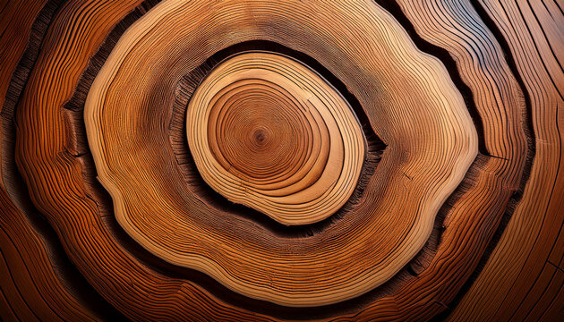 Wood Slice Circle With Concentric Rings