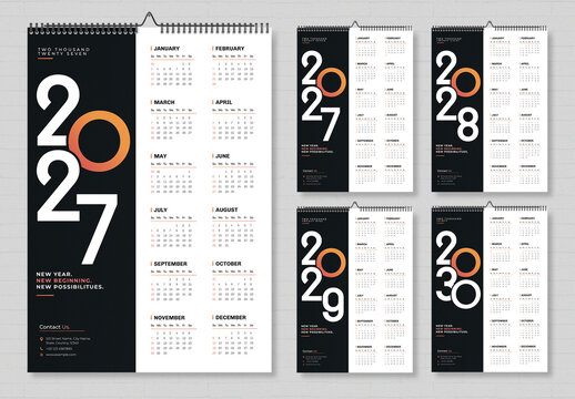 Wall Calendar with Minimal Layout