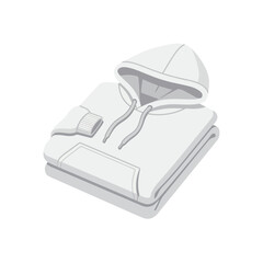 Grey hoodie rests neatly on a folded blanket in calm light © cukru