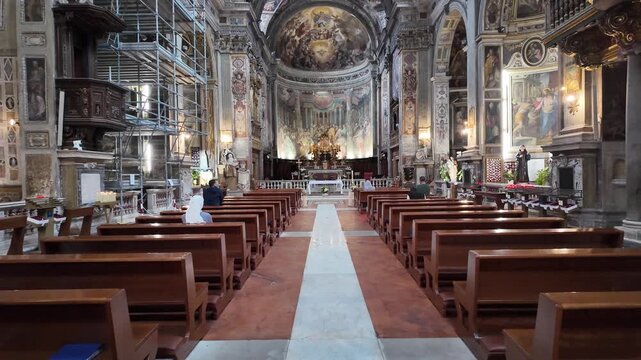 Interior view of Santo Spirito in Sassia church in Rome