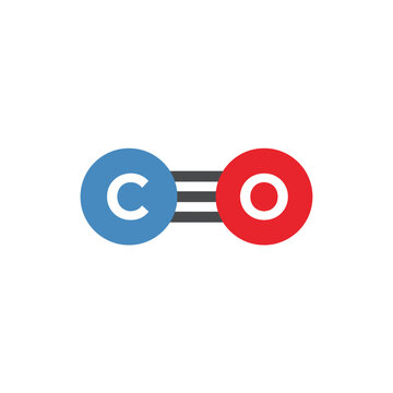 Carbon monoxide chemical molecule icon on white background