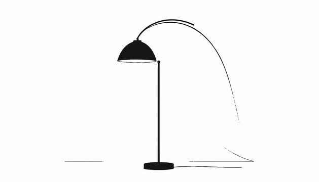 Modern black floor lamp interior lighting.