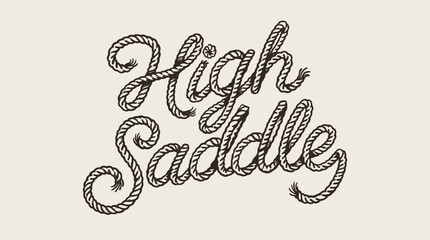 Rope text art. Western logo art. Lasso font design. Cowboy text style. Rustic rope motif. © rahel lila
