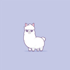 Fototapeta premium Cute alpaca vector illustration