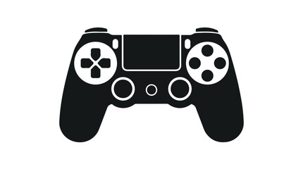 Black game controller vector icon, modern console gamepad silhouette, wireless video gaming hardware illustration for esports and entertainment © Saad