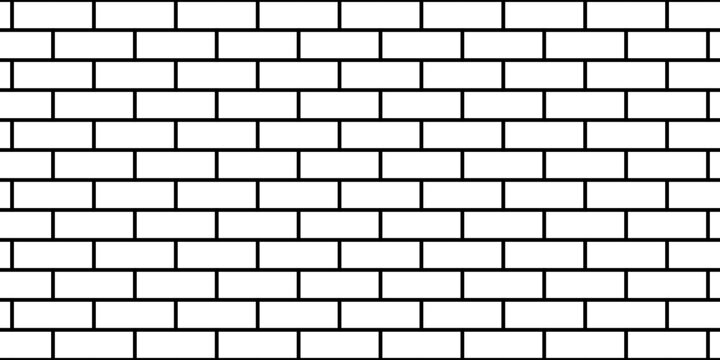 Bricks wall texture. Stripped geometric seamless pattern. Modern repeating stylish texture. Flat texture on white background. Vector