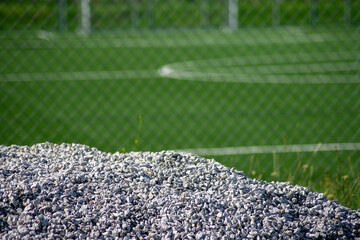 Crushed Stone Aggregate Near Sports Field © MAbakanowicz