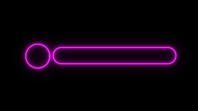 Glowing neon lower-third title bar icon on black background. sleek nameplate banner icon. Animated text bar reveal, professional broadcast title strip-4k black background icon animation