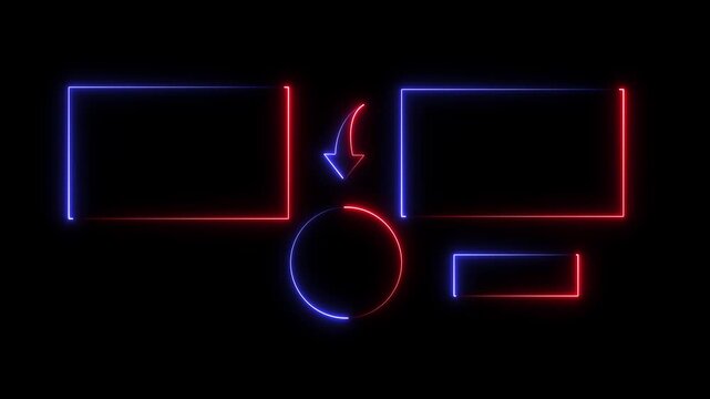 Subscribe button and outro for gaming and video channels Youtube End screen animation. neon glowing end screen - 4k black background icon animation with Glitch Effect