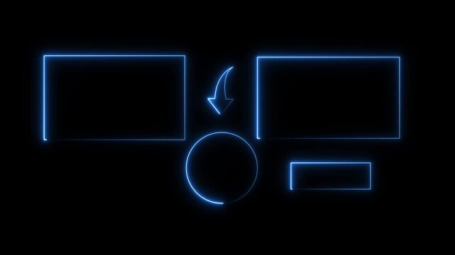 Subscribe button and outro for gaming and video channels Youtube End screen animation. neon glowing end screen - 4k black background icon animation with Glitch Effect