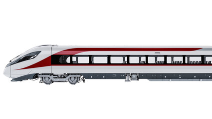 Modern high-speed train with red stripe, isolated on transparent background © Alexander