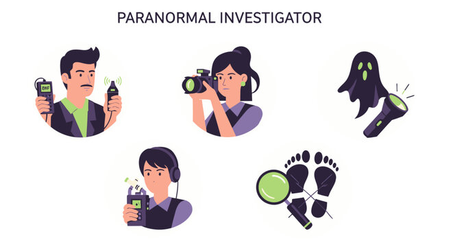 Paranormal investigator with ghost hunting tools.