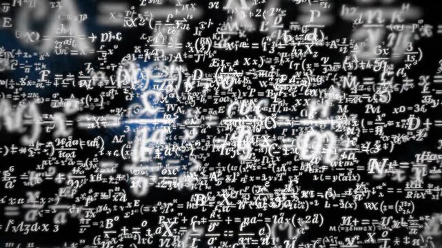 Mathematical Equations and Symbols Create Complex Abstract Background Representing Beauty and Complexity of Mathematics and Science Intricate Patterns