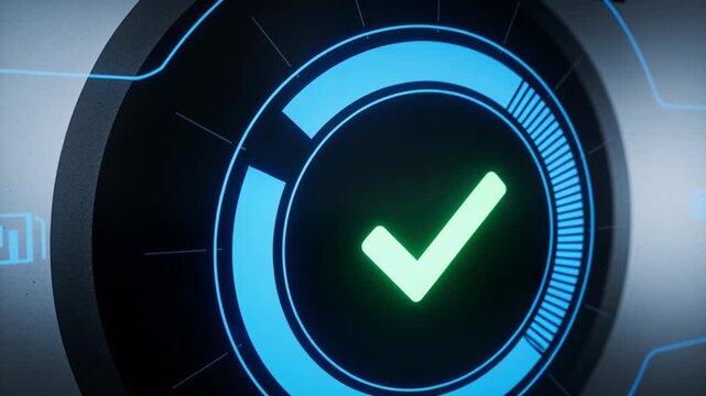 Update signal starting round HUD at panel, lighting ticks and sweeping ring showing green check