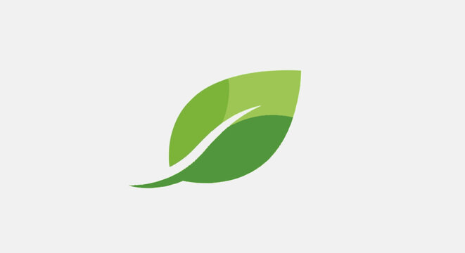 Partial flat illustration of a stylized green organic shape with a whi
