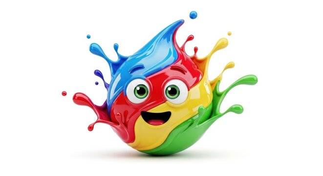 Colorful animated splash illustration artistic rendered graphics for design concepts