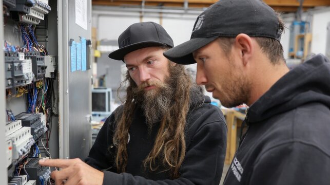 Electricians giving classes on electricity.