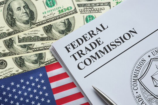 FTC Federal Trade Commission Regulatory Oversight, Consumer Protection, Antitrust Enforcement, Market Competition Policy, Business Compliance, Trade Regulation and Corporate Governance Concept