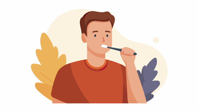 Person brushing teeth