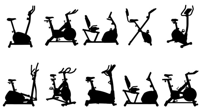 Stationary Exercise Bike Silhouette Set Ten Fitness Equipment